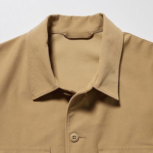 Men's Jersey Utility Button Through Shirt Jacket