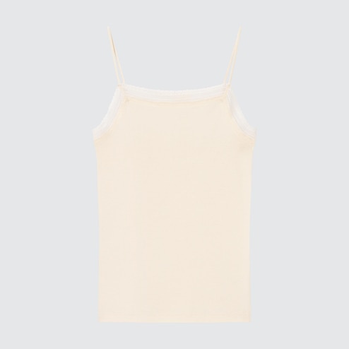 COTTON RIBBED LACE CAMISOLE