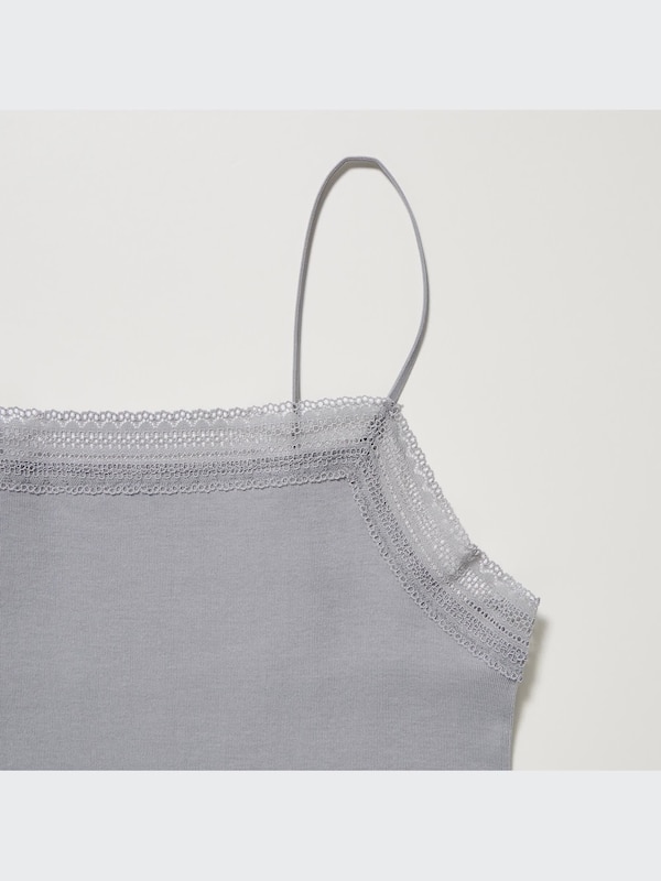 CAMISOLE EN DENTELLE CÔTELÉE EN COTON