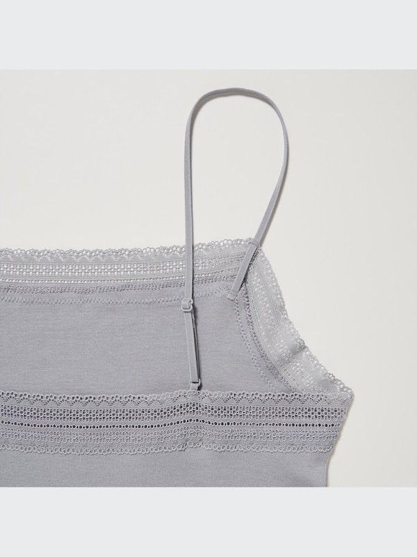 CAMISOLE EN DENTELLE CÔTELÉE EN COTON