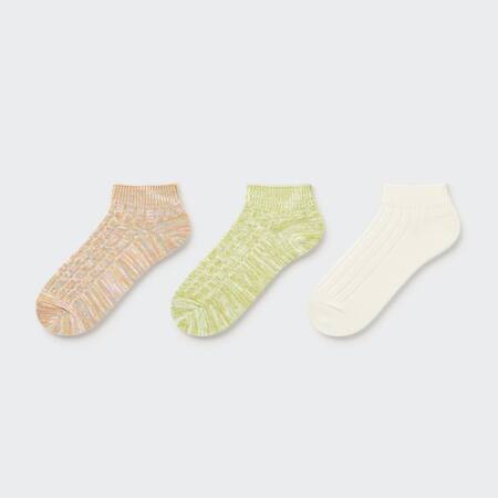 Mixed Yarn Short Socks (Three Pairs)