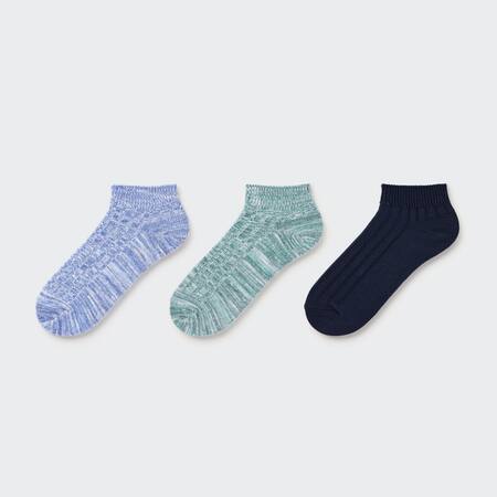Mixed Yarn Short Socks (Three Pairs)