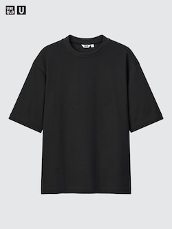Uniqlo U AIRism Cotton Oversized Crew Neck Half Sleeve T-Shirt