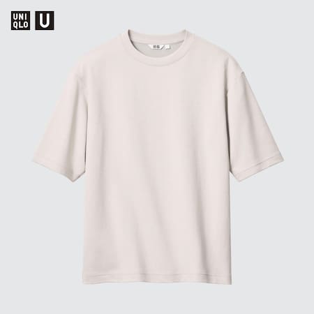 Uniqlo U AIRism Cotton Crew Neck Oversized Half Sleeve T-Shirt | UNIQLO