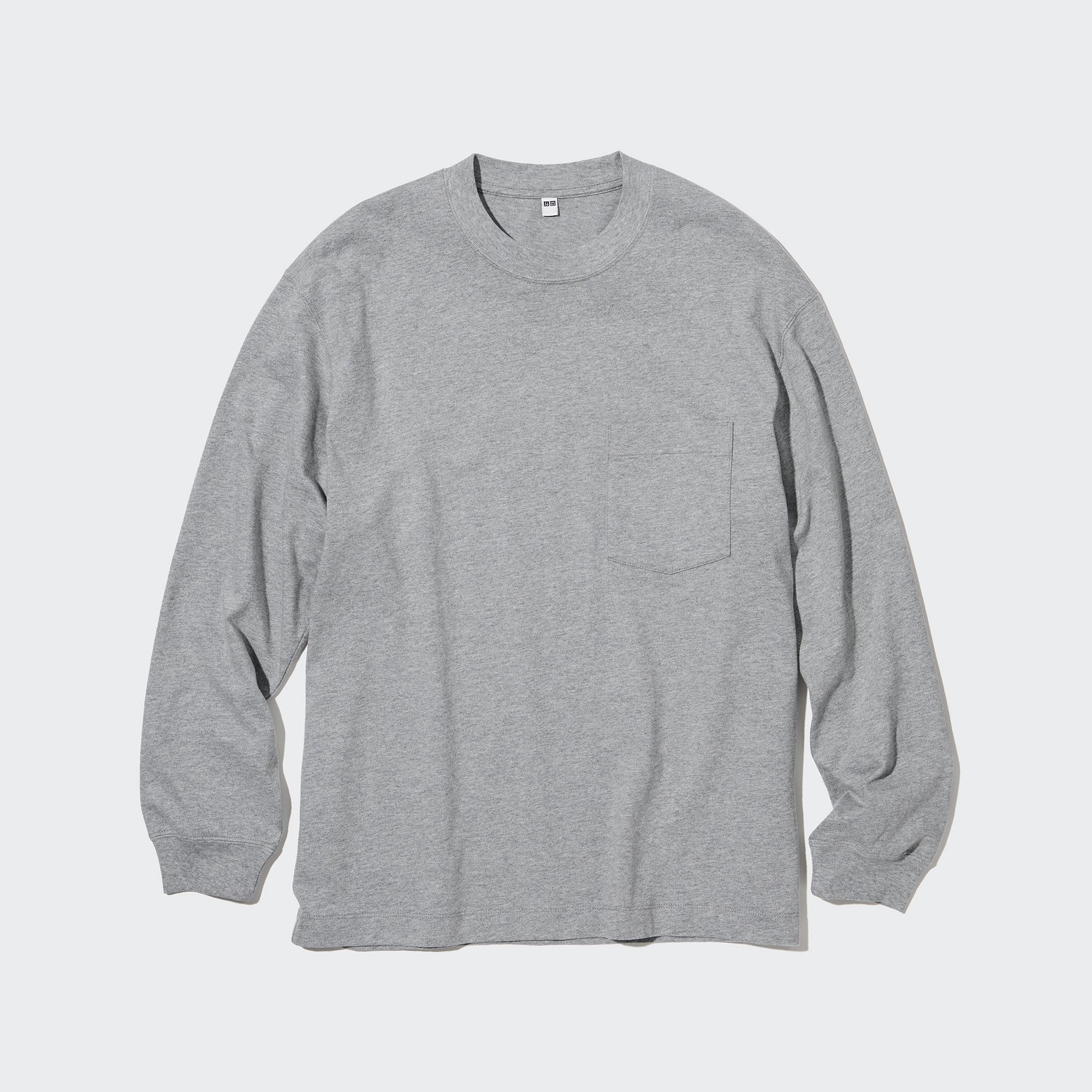 Washed Cotton Crew Neck Long-Sleeve T-Shirt (Oversized) (2022