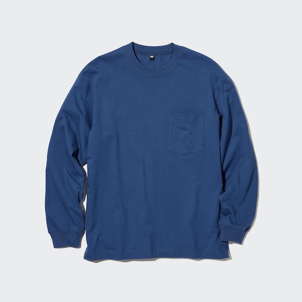 Washed Cotton Crew Neck Long-Sleeve T-Shirt (Oversized) (2022 Edition ...