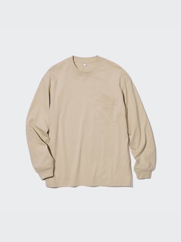 Washed Cotton Crew Neck Long-Sleeve T-Shirt (Oversized) (2022 Edition)