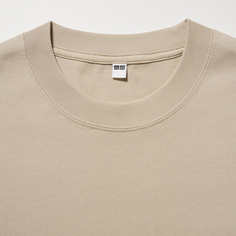 Washed Cotton Crew Neck Long-Sleeve T-Shirt (Oversized)