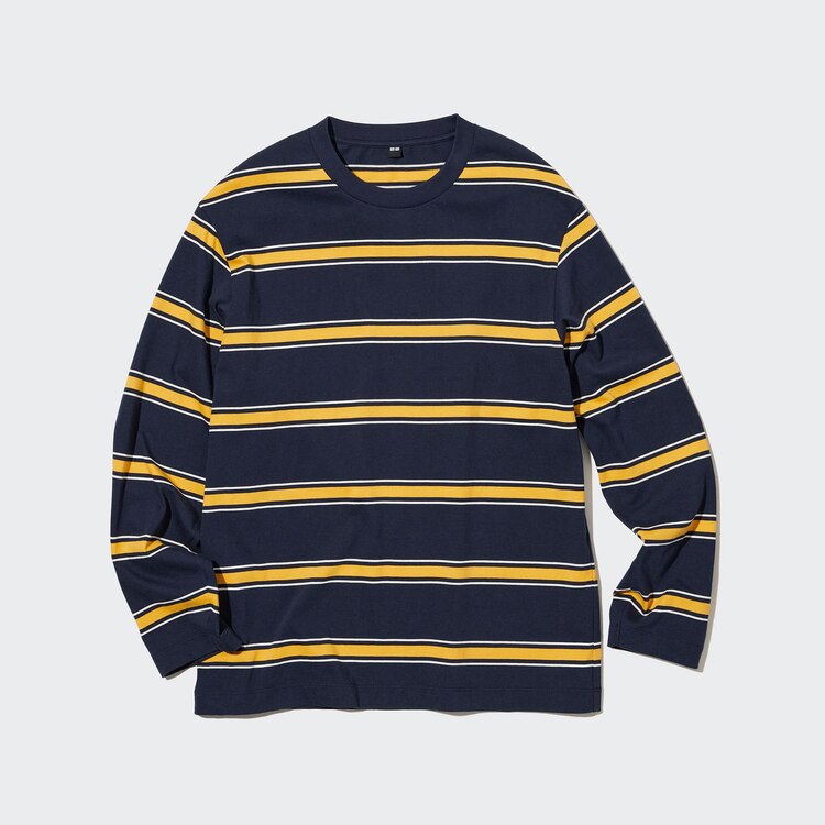 white and yellow striped long sleeve shirt