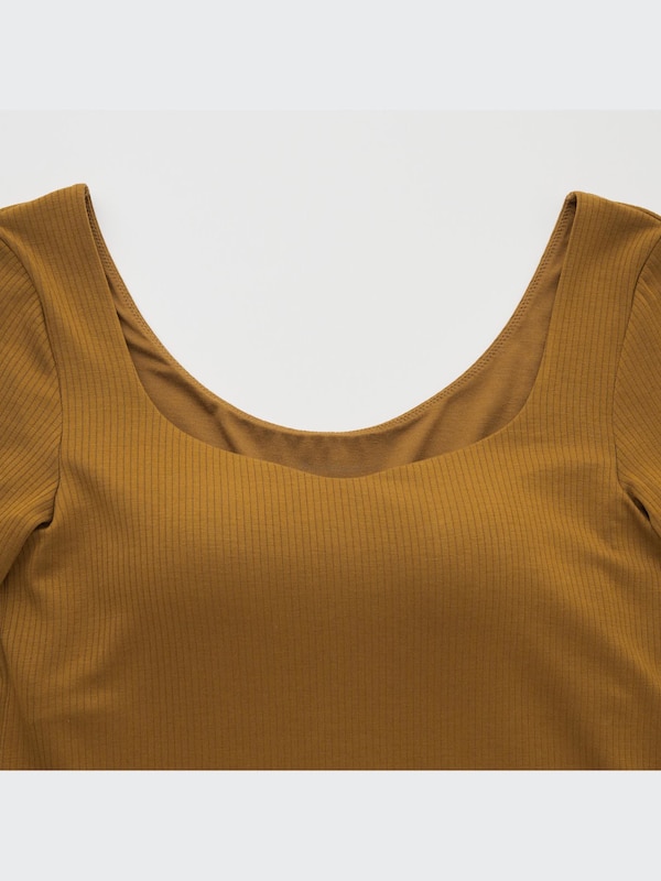 HEATTECH Silk Blend Ribbed Bra T-Shirt (Mame Kurogouchi)