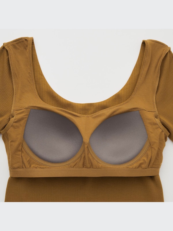 HEATTECH Silk Blend Ribbed Bra T-Shirt (Mame Kurogouchi)