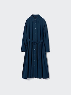 Cotton A-Line Long Sleeved Shirt Dress
