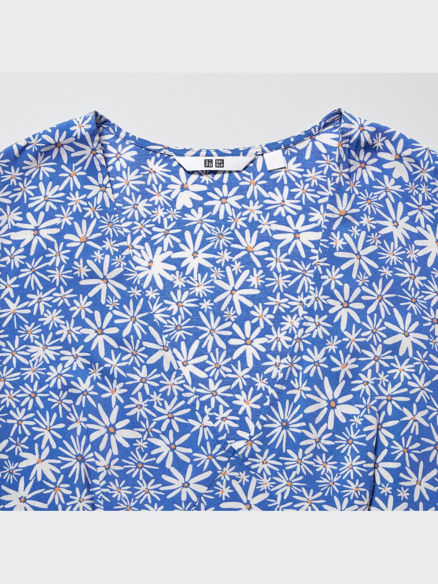Printed V-Neck Long-Sleeve Mini Dress - thumbnail 3