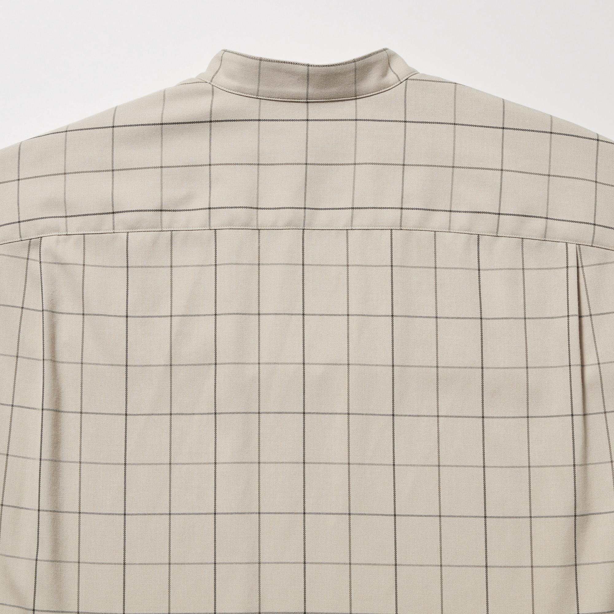 Uniqlo U Flannel Oversized Checked Shirt (Grandad Collar) | UNIQLO