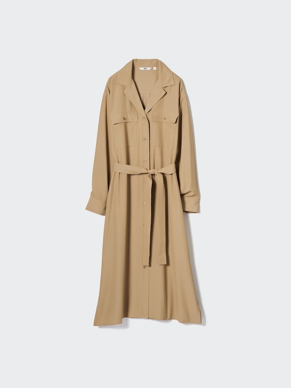 UV Protection Long-Sleeve Shirt Dress