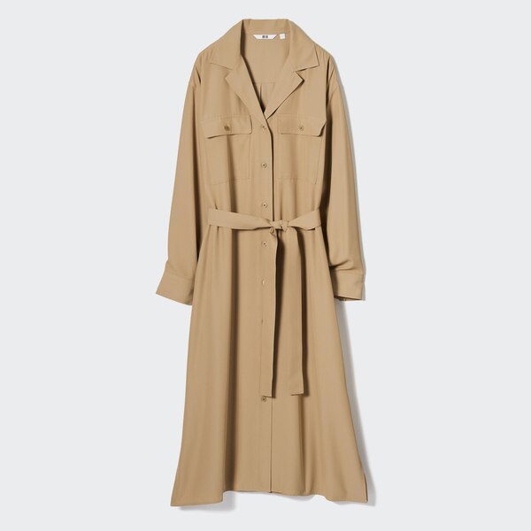 UV Protection Long-Sleeve Shirt Dress | UNIQLO US