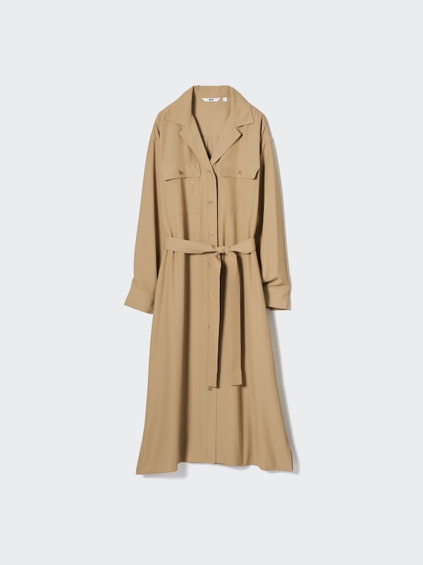 UV Protection Long-Sleeve Shirt Dress