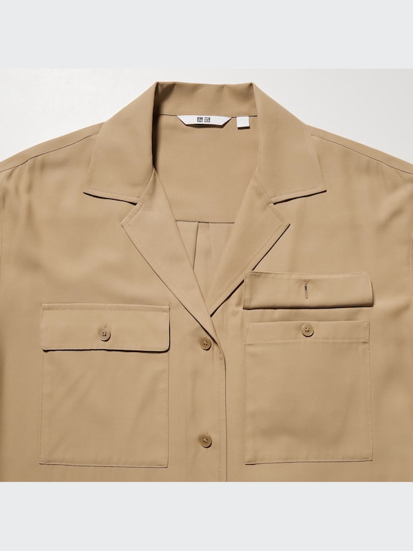 UV Protection Long-Sleeve Shirt Dress