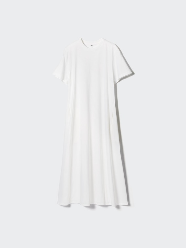 Mercerized Cotton Short-Sleeve A-Line Dress