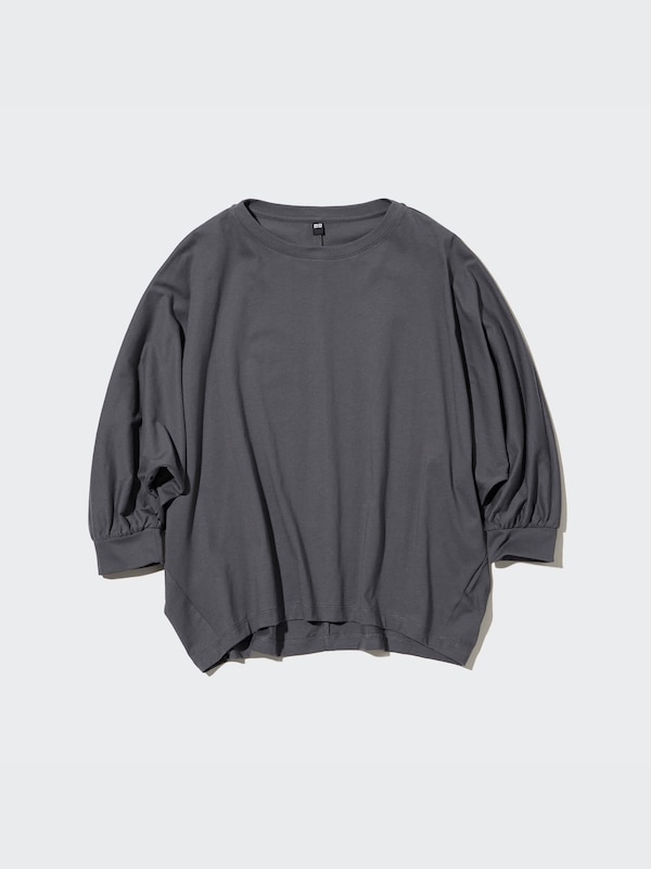 Smooth Cotton Volume 3/4-Sleeve T-Shirt