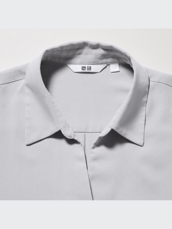 Rayon Skipper Collar Blouse | 3/4 Sleeve
