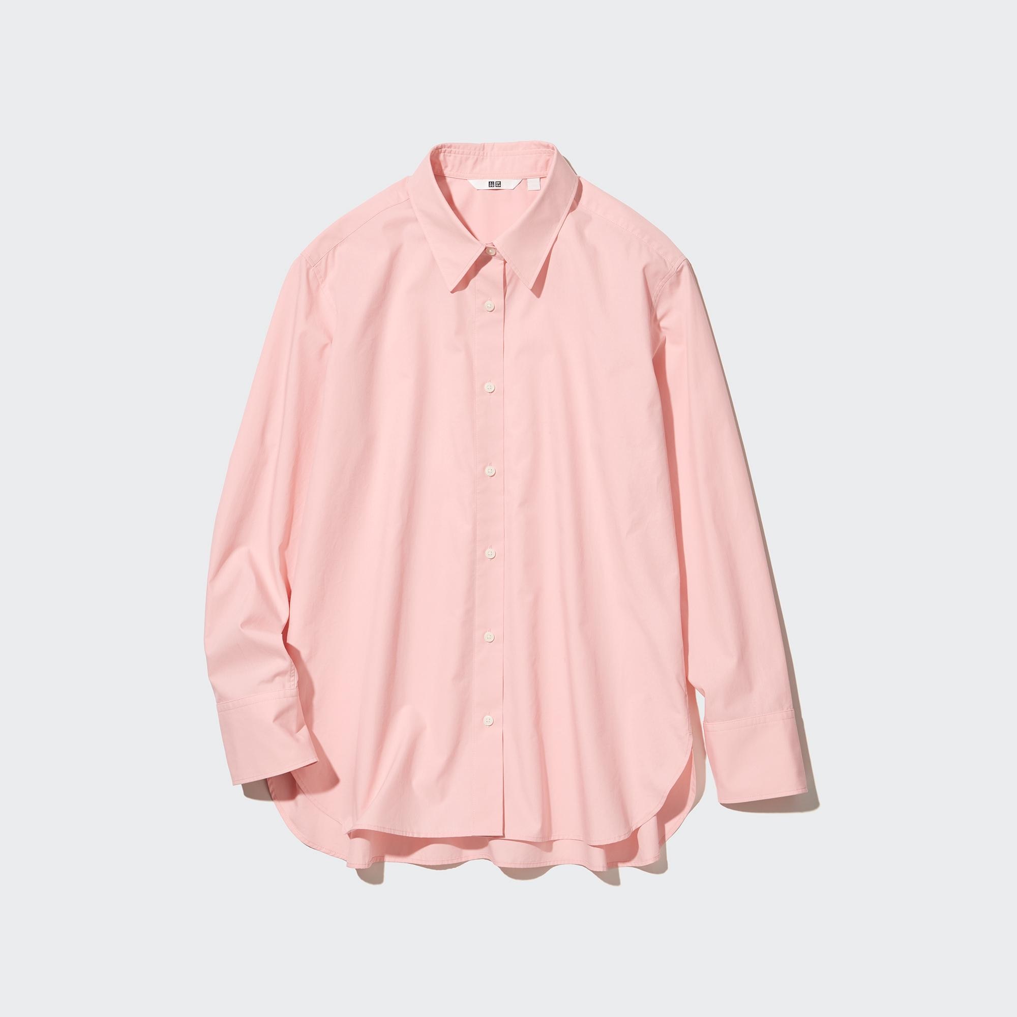 Uniqlo, Tops, Uniqlo Peach Collar Long Sleeve Button Down Shirt S