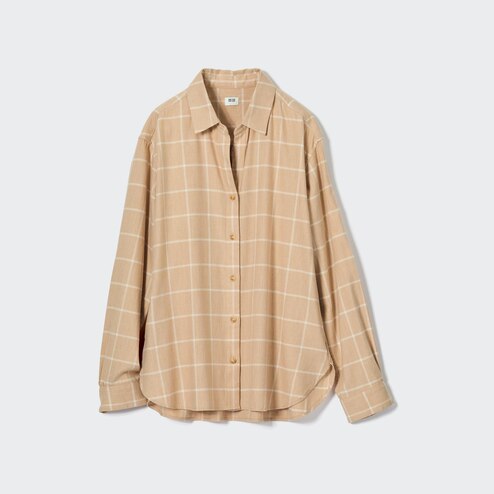 Shop looks for「Soft Brushed Checked Long Sleeve Shirt、Stretch