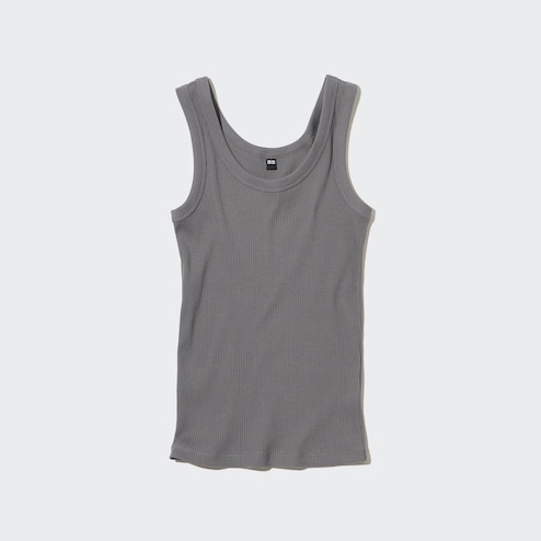 Buy Grey Ribbed Tank Top 22, Camisoles and vests