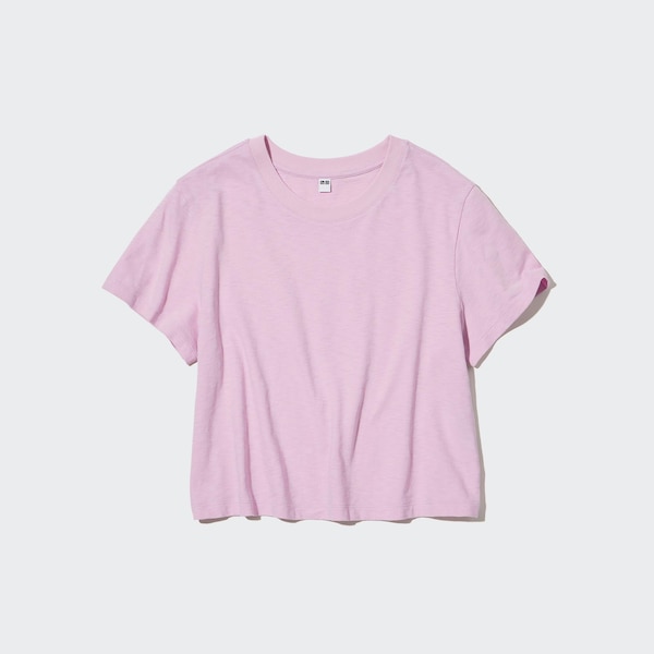 Slub Jersey Cropped Short-Sleeve T-Shirt | UNIQLO US