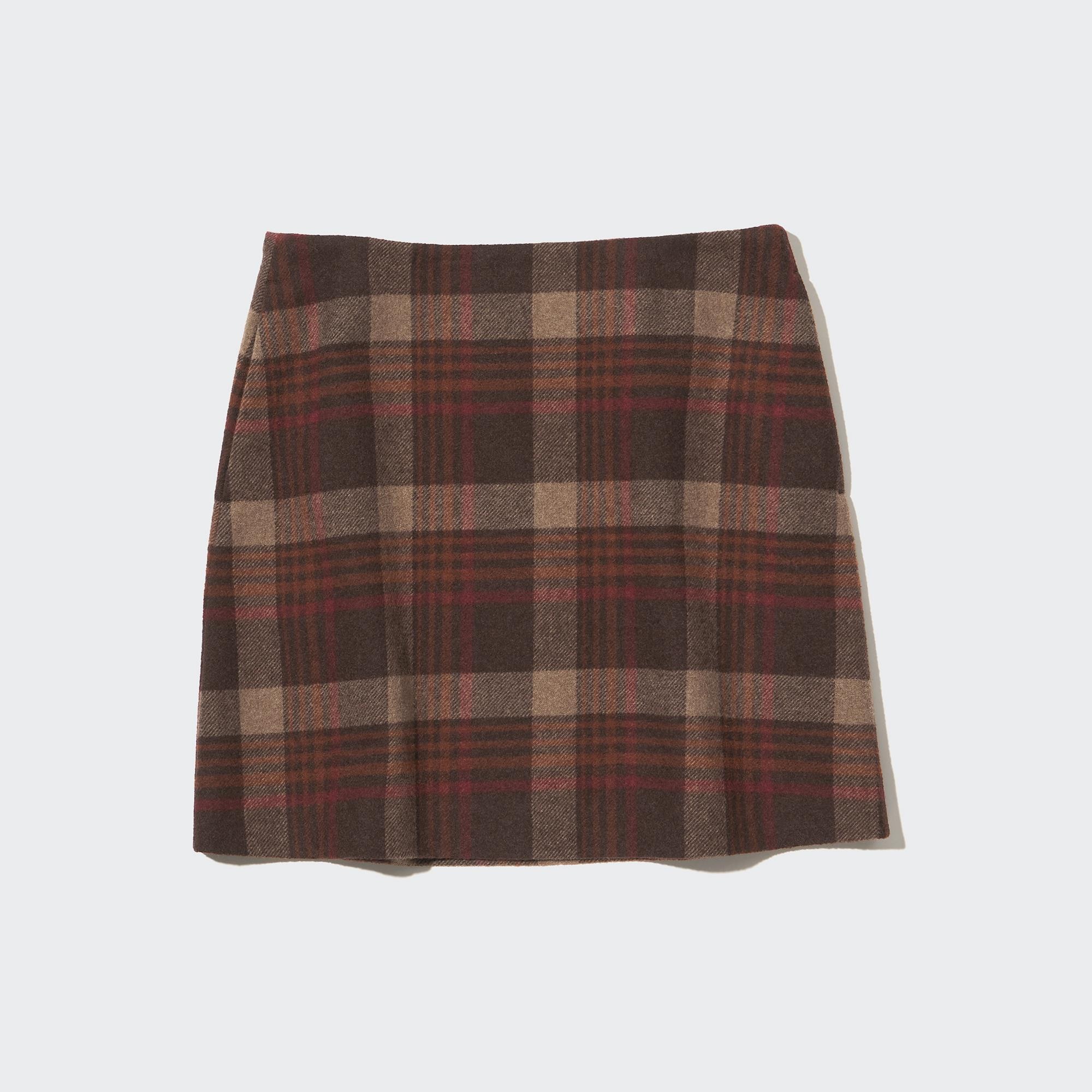 Uniqlo plaid wool mini skirt size 10 | eBay