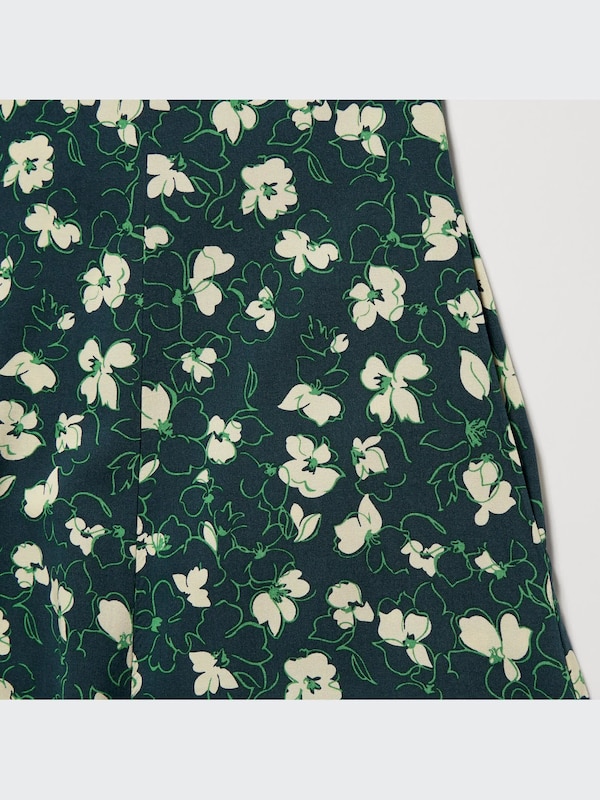 Printed Button Down Camisole Flare Dress