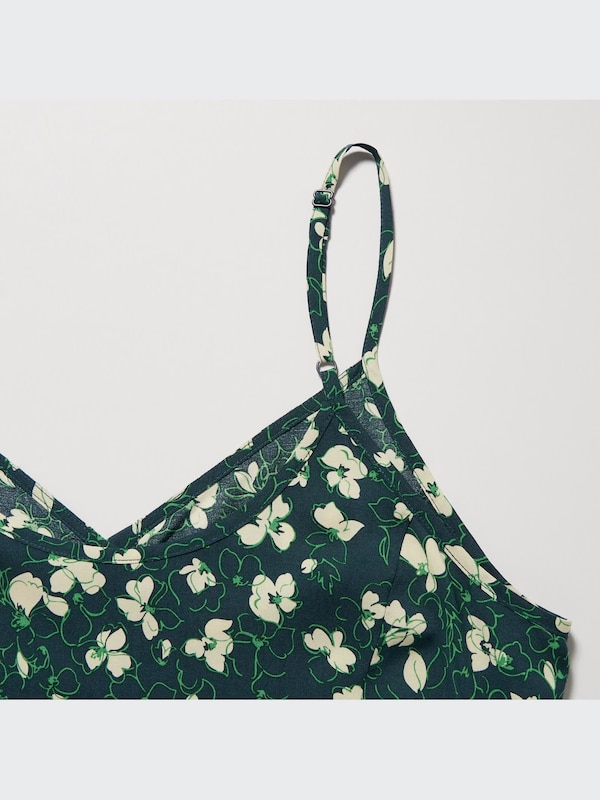 Printed Button Down Camisole Flare Dress