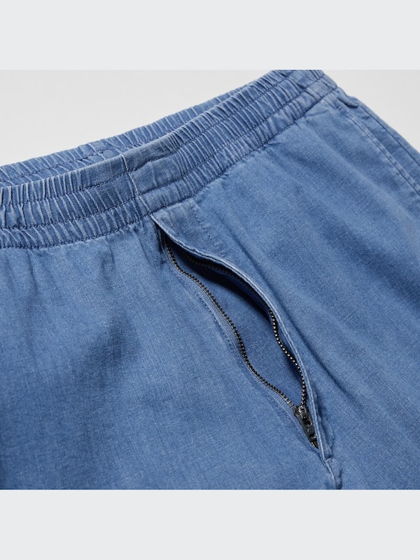 Cotton Relaxed Ankle Pants (Denim)