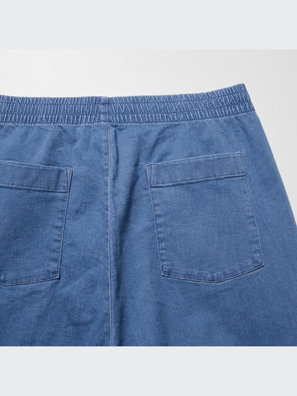 Cotton Relaxed Ankle Pants (Denim)