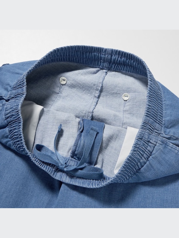 Cotton Relaxed Ankle Pants (Denim)