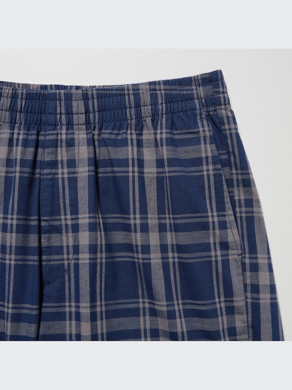 Cotton Relaxed Ankle Pants (Check)
