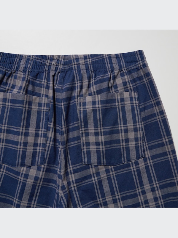 Cotton Relaxed Ankle Pants (Check)