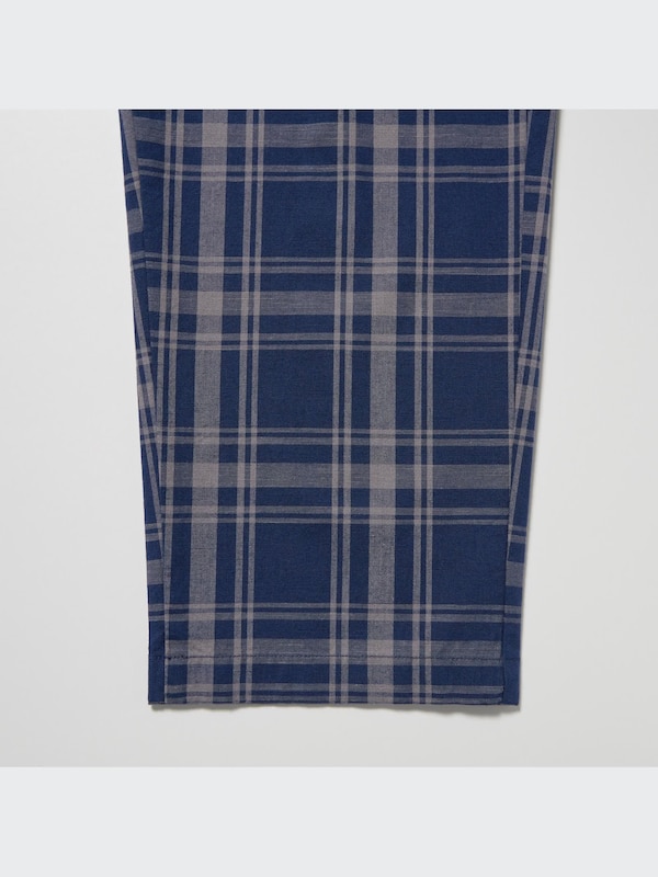 Cotton Relaxed Ankle Pants (Check)