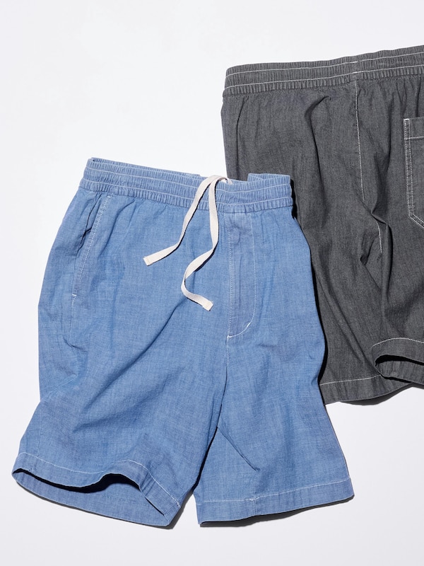 Chambray Stretch Easy Shorts | 8"