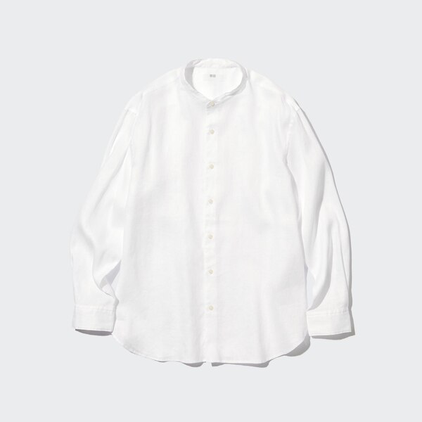 Premium Linen Stand Collar LongSleeve Shirt UNIQLO US