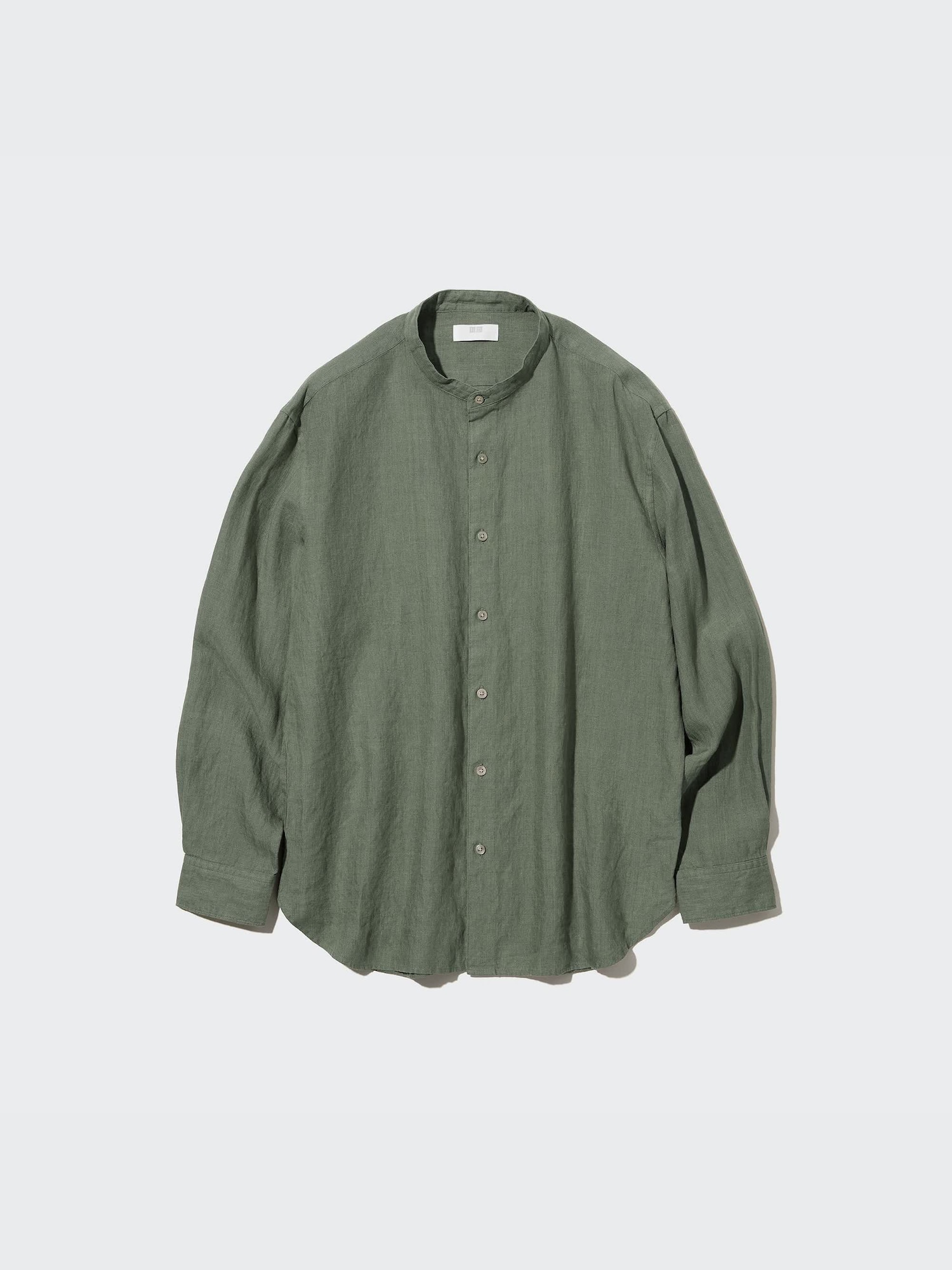 Premium Linen Stand Collar Long-Sleeve Shirt | UNIQLO US