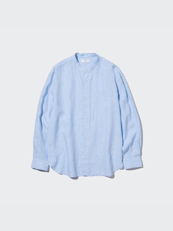 Camicia 100% Lino Premium Colletto alla Coreana