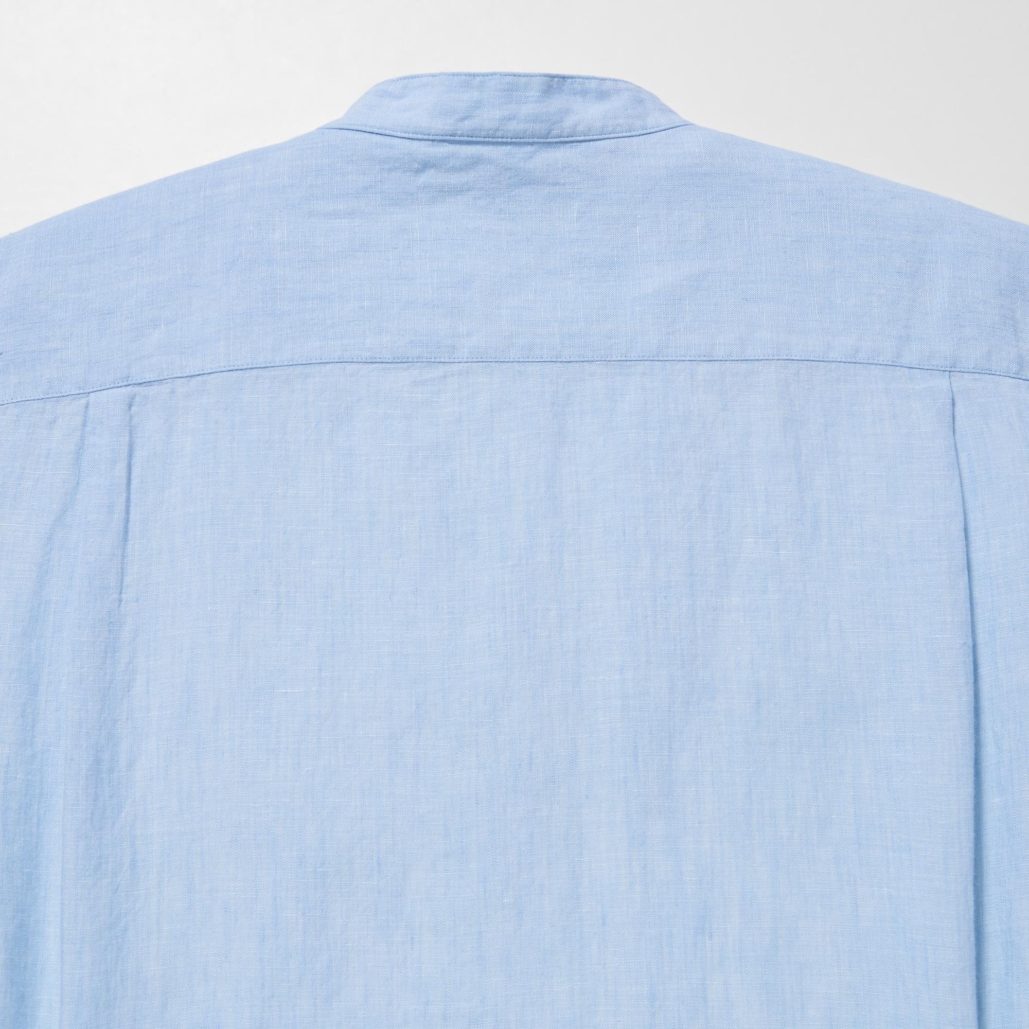 100% Premium Linen Regular Fit Shirt (Grandad Collar) | UNIQLO EU