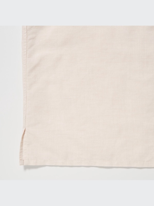 Linen Blend Short Sleeved Shirt (Open Collar)