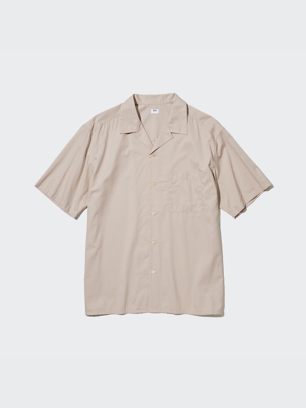 Open Collar Short-Sleeve Shirt
