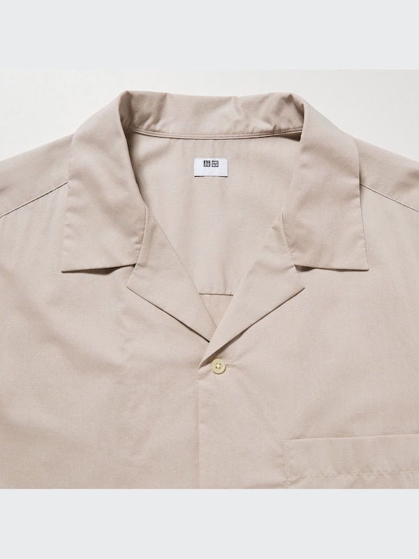 Open Collar Short-Sleeve Shirt