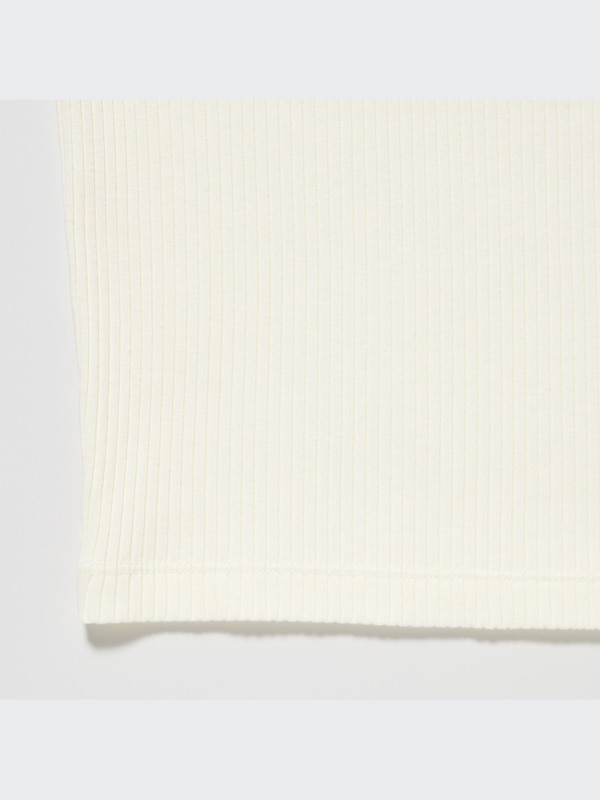 RIBBED SQUARE NECK CROPPED T-SHIRT