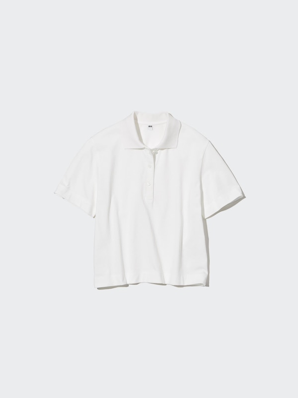 Cropped Relaxed Short-Sleeve Polo Shirt