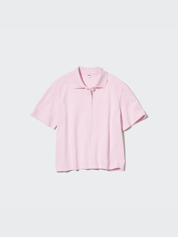 Cropped Relaxed Short-Sleeve Polo Shirt