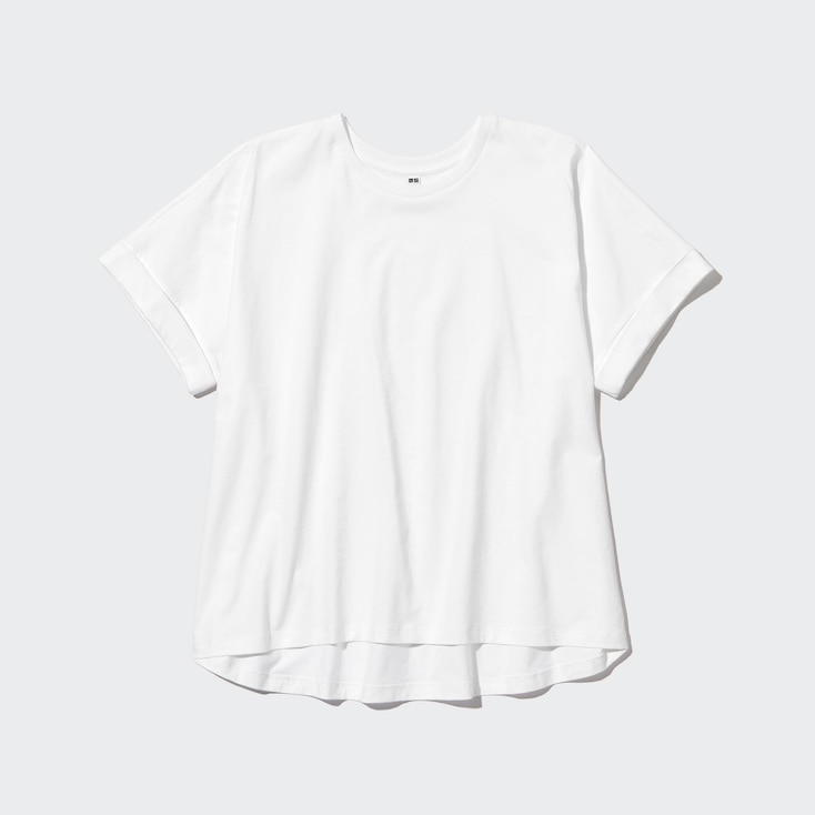AIRism Cotton Oversized Mock Neck Half Sleeved T-Shirt